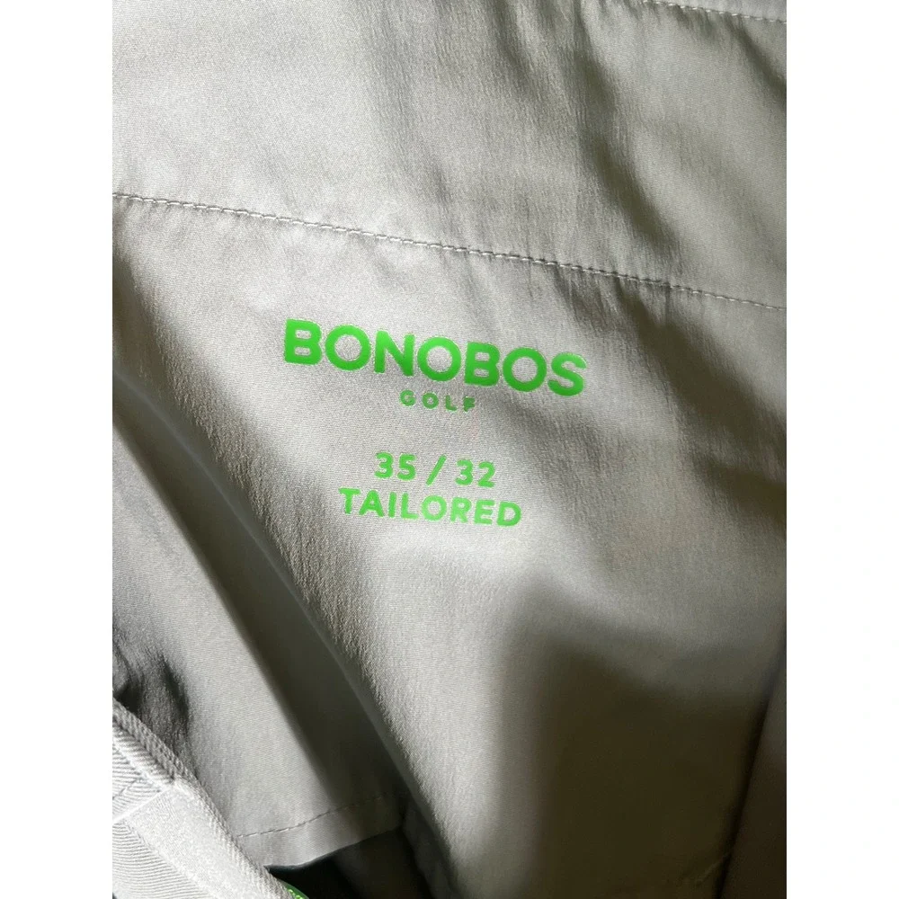 Bonobos Golf Pants Mens 35x32 Tailored Fit Light Grey Performance Stretch GY272